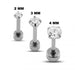 Surgical Steel Tragus Bar with Clear Round Gem Top and Disc Base - Monster Piercing