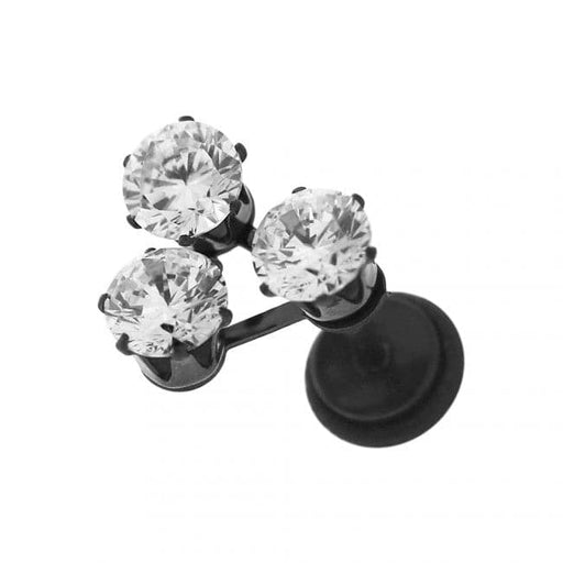 Tri Jeweled Fake Ear Plug - Monster Piercing