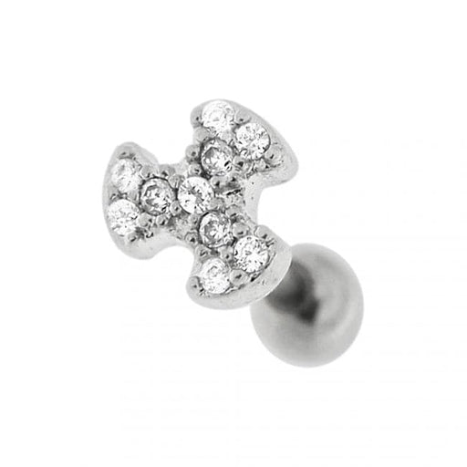 Micro Jeweled Biohazard Cartilage Tragus Piercing Ear Stud - Monster Piercing