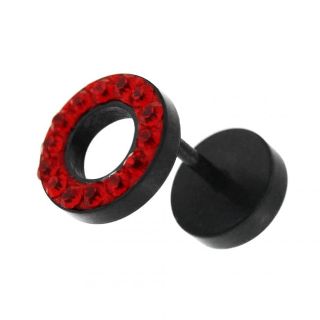 Multi Jeweled PVD Flat Disc Ear Plug - Monster Piercing