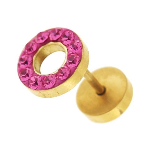 Multi Jeweled PVD Flat Disc Ear Plug - Monster Piercing