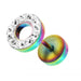 Multi Jeweled PVD Flat Disc Ear Plug - Monster Piercing