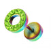 Multi Jeweled PVD Flat Disc Ear Plug - Monster Piercing