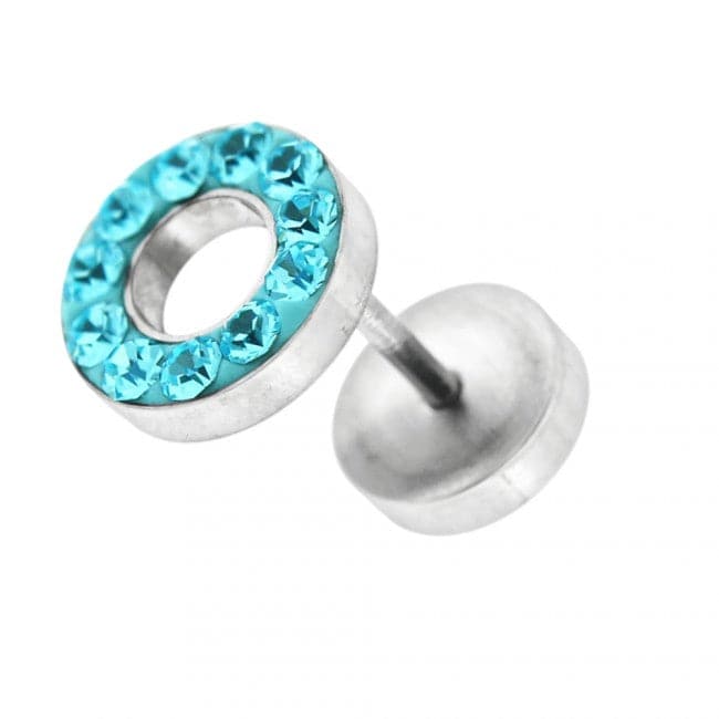 Multi Jeweled PVD Flat Disc Ear Plug - Monster Piercing