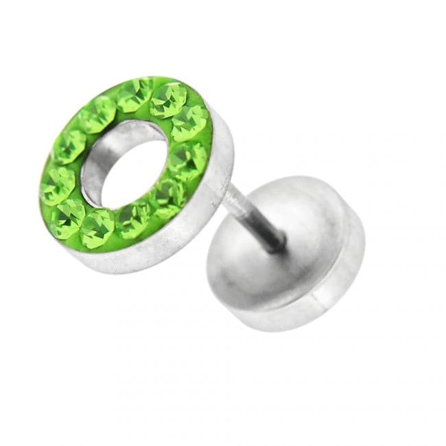 Multi Jeweled PVD Flat Disc Ear Plug - Monster Piercing