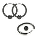 Surgical Steel Hinged Sleeper Earrings Hoops with Bead Ball - Monster Piercing