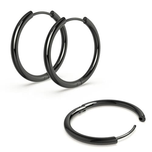 Surgical Steel Hinged Sleeper Earrings Hoops - Monster Piercing