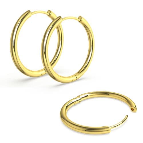 Surgical Steel Hinged Sleeper Earrings Hoops - Monster Piercing