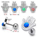 Hamsa with Opal Stone Tragus Piercing Ear Stud - Monster Piercing