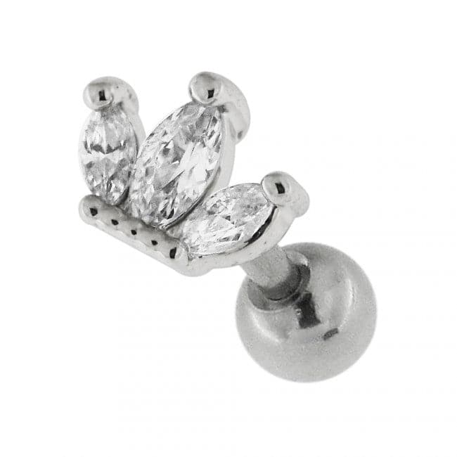 Jeweled Crown Ear Stud - Monster Piercing