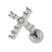 Cross with Micro Setting CZ Ear Stud - Monster Piercing