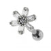 Square Crystal Flower Ear Stud - Monster Piercing