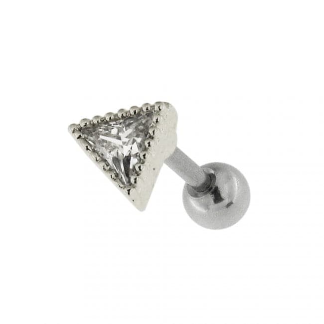 Jeweled Dotted Triangle Surgical Steel Cartilage Helix Tragus Piercing Ear Stud - Monster Piercing