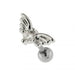 Jeweled Wings Heart Surgical Steel Cartilage Helix Tragus Piercing Ear Stud - Monster Piercing