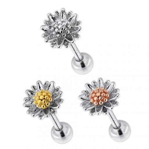 Surgical Steel Daisy Flower Cartilage Helix Tragus Piercing Ear Stud - Monster Piercing