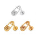 Surgical Steel Jeweled Safety Pin Flat Back Labret Cartilage Helix Tragus Piercing Ear Stud - Monster Piercing