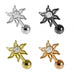 Surgical Steel Jeweled Sun Flat Back Labret Cartilage Helix Tragus Piercing Ear Stud - Monster Piercing