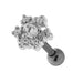 925 Sterling Silver Jewelled Flower Cartilage Tragus Piercing Ear Stud - Monster Piercing